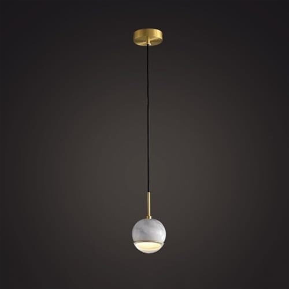 Lustre moderne en marbre et laiton chic pour îlot de cuisine