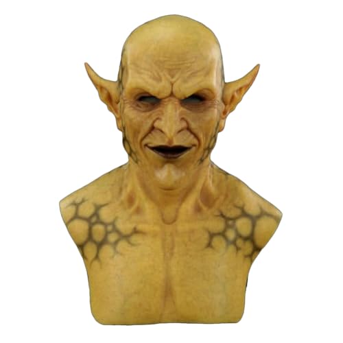 Máscara de Halloween espeluznante, máscara de demonios espeluznante para adultos, disfraz de Halloween de látex, para juegos de rol, disfraz de fiesta temática