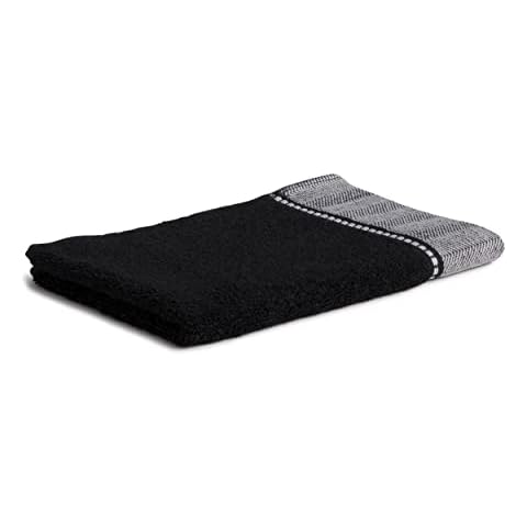 möve Brooklyn Gästetuch Uni mit Fischgratbordüre 30 x 50 cm aus 85 % Baumwolle / 10 % Viskose aus Bambus-Zellstoff / 5 % Leinen Cover