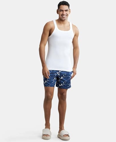 Image of Jockey NY07 Men's Super Combed Cotton Satin Weave Printed Boxer Shorts with Side Pocket