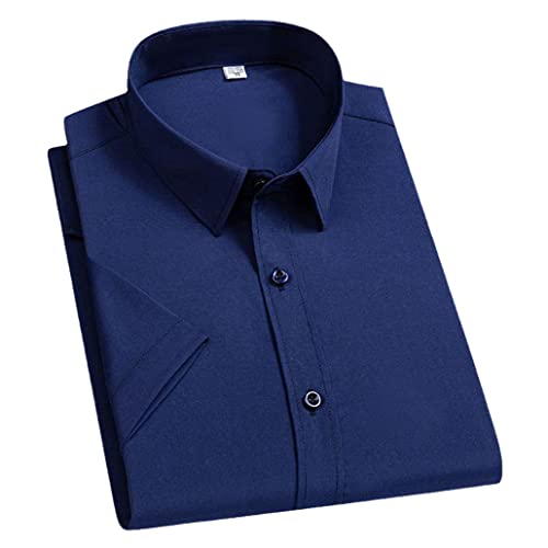 Chemise manches courtes homme noir foncé grande taille 4XL extensible