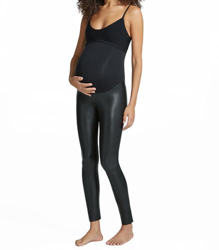 leather maternity dress Black Vegan Leather Maternity Dress