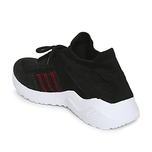 Image of Longies Men's Shoes with lace Black & Red Casual Shoes-9 /UK (LGMLSSV001)