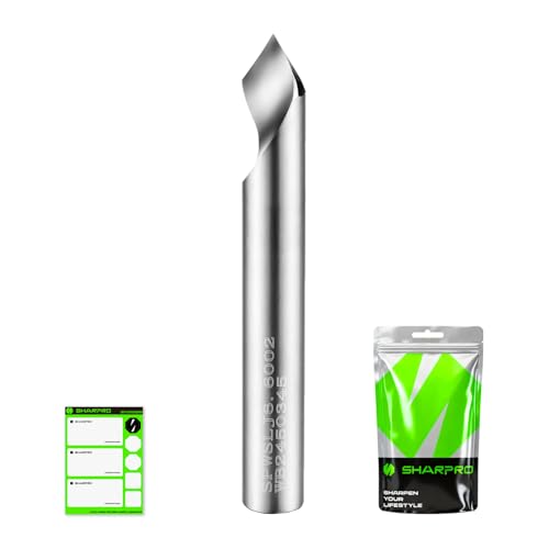 SHARPRO Chamfer Router Bits V Groove O Flute Spiral Router Bit 60 Degree 1/4 Inch Shank CNC Carbide...