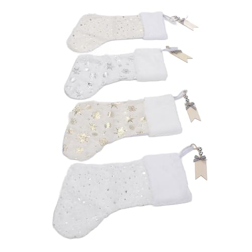 Bas de Noël à motif flocon de neige de qualité supérieure avec broderies main