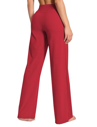 Image of BUBBLELIME Women High Waist Wide Legs Yoga Pants Loose Sweatpants Pockets | 29 inch /31 inch /33 inch /35 inch /37 inchInseam,2 Styles / Dress /Basic,Lounge,Comfy,Stretch Casual Work