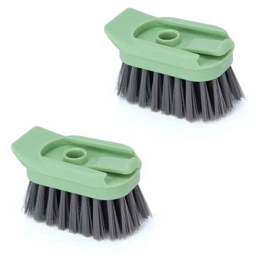 Image of DAPOWER Dish Brush Refill Head, Replaceable Nylon Bristles Brush Heads - 2 Pack (Light Green)