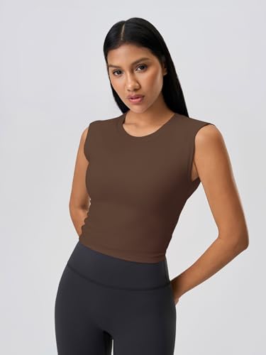 Image of ABOCIW Women Twist Back Workout Top with Built in Bra Cap Sleeve Pilates Yoga Crop Top Athletic Gym Shirt