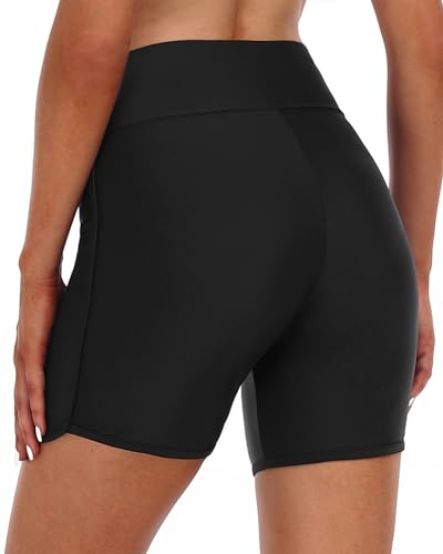 Yonique Womens Swim Shorts High Waisted Swim Bottoms Tummy Control Bathing Suit Bottom Boy Shorts(Available in Plus)4