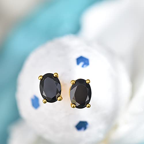 YoTreasure 10K Yellow Gold Tanzanite Black Green Onyx Turquoise Glass Filled Ruby London Blue Topaz Amethyst Garnet Stud Earrings3