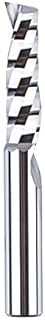 SpeTool Spiral End Mill 1-Flute(O Flute) 6 mm Shank 6 mm x 22 mm Cut Tungsten Carbide Spiral End Mill Professional CNC Rotary Bit for Aluminum Acrylic PVC MDF Plastic