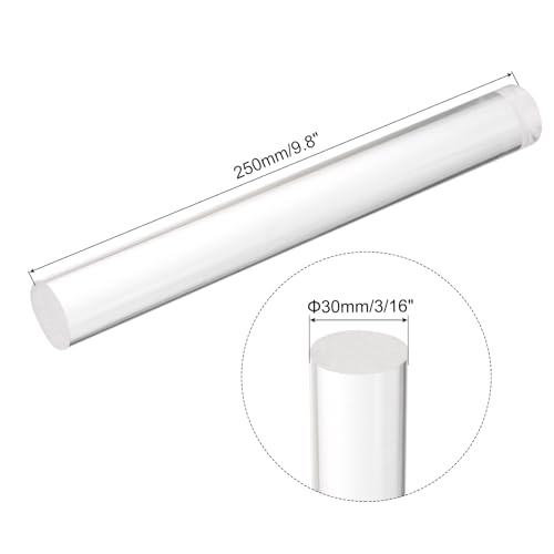 Image of MECCANIXITY Acrylic Round Rods 1-3 /16 inch x 10 inch Clear Acrylic Dowel Rods Sticks Plastic Sticks Strip for DIY Crafts Lighting Gardening Decoration - 30mm x 250mm