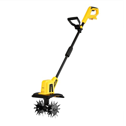Mellif Cordless Garden Tiller Rotavator for Dewat 20V Max Battery,Electric Powerful Soil Cultivator...