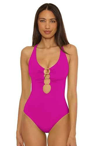 BECCA Women's Color Code One Piece Swimsuit, Adjustable, Bathing Suits