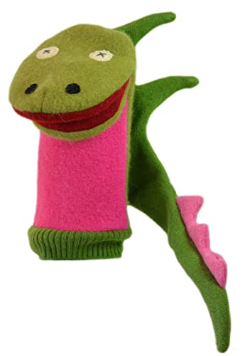 Cate and Levi - Hand Puppet - Premium Reclaimed Wool - Handmade in Canada - Machine Washable (Dragon)