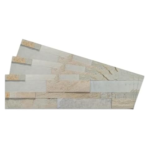 Stoneflex Peel and Stick Self Adhesive 3D Stone Tiles - Stick on Kitchen Backsplash Living Room Office Bathroom Wall Opal Ash (10 Pack)… Cover