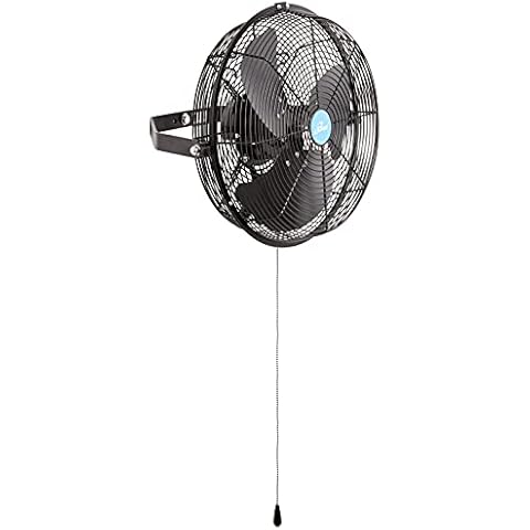 iLIVING ILG8E14-15 Wall Mount Outdoor Waterproof Fan, 14", Black Cover
