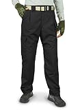 33,000ft Herren Cargohose Militärische Herrenhose, Ripstop Arbeitshose Lockere Kampfhose mit Mehreren Taschen, Outdoor Taktische Hosen Männer Militär Hose Schwarz 32