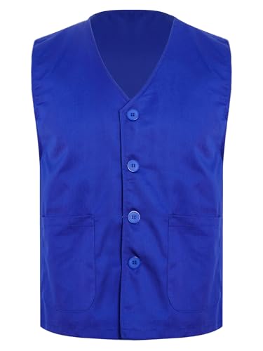 Kaerm Child Girls Boys Volunteer Uniforms Sleeveless V-neck Vest with Pockets Social Service Waistcoat