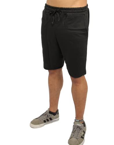 KIT 3 Bermudas Moletom Masculino PRETO- CINZA MESCLA-PRETO MESCLAG