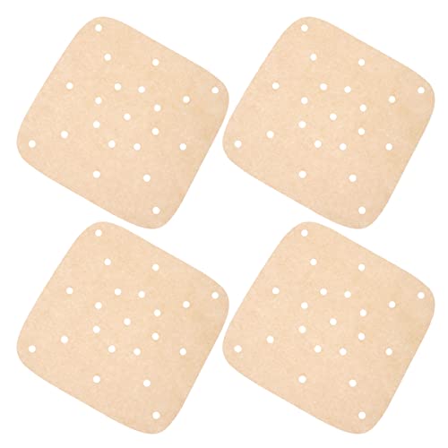 HOLIDYOYO 100Pcs Heat Non Stick Cooking Mat for Air Fryer Grill Brown Baking Sheet for Chicken Fish Veggies and More Strong Safe for Healthy Cooking