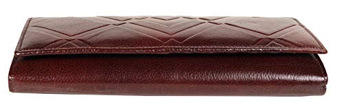 Image of Wenz Genuine Leather Women Wallets Multi-Function Slim Bifold Zipper Clutch Purse (Brown)