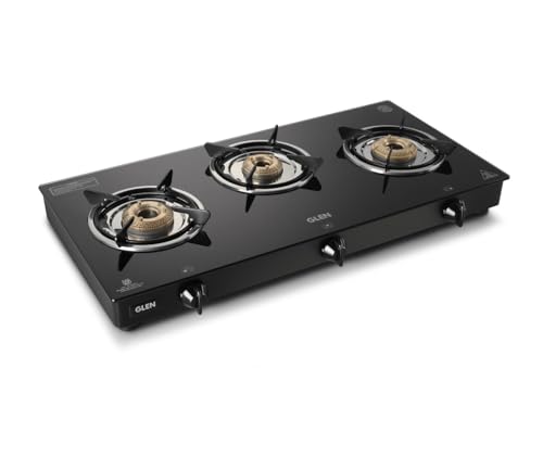 Glen Apex LPG Gas Stove 3 Burner | 6mm Toughened Glass Top Gas St...