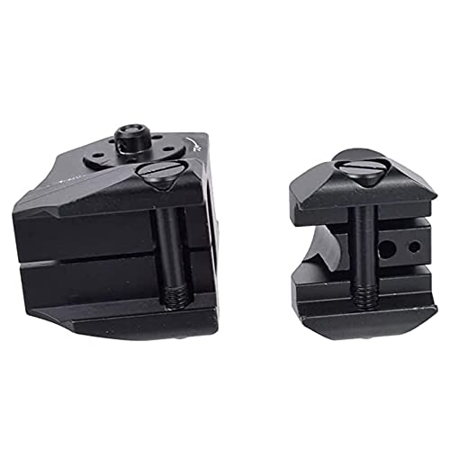 Tactical Fixed Front Rear Iron Sight Combo Set,D Scope Sight Fit 20mm Picatinny Rail, Black