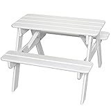 Little Colorado Classic Toddler Picnic Table – Easy Assembly Kids Picnic Table/for Indoor and Outdoor Use/Handcrafted in The USA (Solid White)