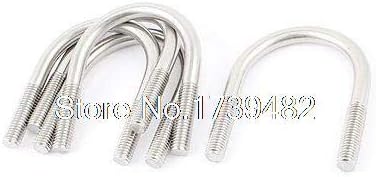 5 Pcs Silver Tone 304 Stainlesss Steel Round Bend U Bolt 8mm x 45mm