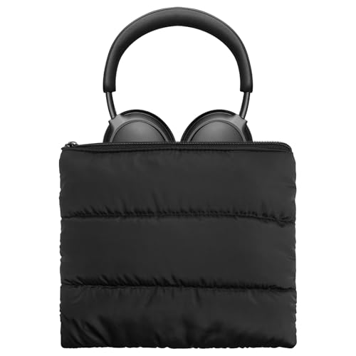 Image of Geekria NOVA Headphones Puffy Pouch, Compatible with Bose QC Ultra /45, JBL Tune 710BT, Sony WH-CH720N, Headset Carrying Bag, Soft Travel Pouch Case for Over-Ear Headphones (Black)