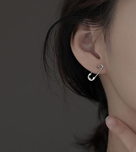 SLUYNZ 925 Sterling Silver Safety Pin Stud Earrings for Women Teens Paper Clip Earrings Punk Earrings Cute Stud Earrings3