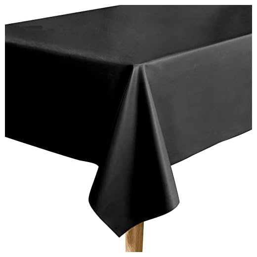 Aijoviko Table Cloth for Rectangle Tables Soft Leather Tablecloth Waterproof Wipeable Table Cover for Parties,Picnic and Camping Outdoor Tablecloths(Black 54"x84")