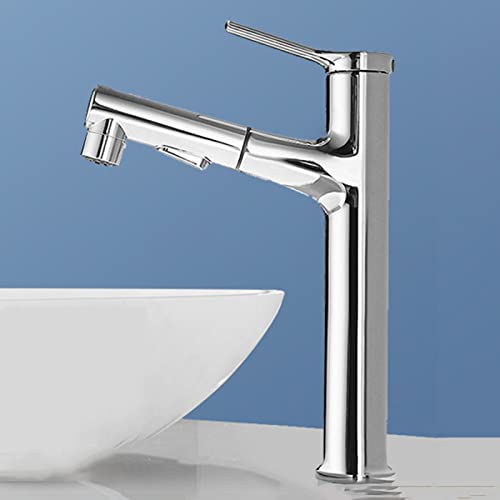Robinet extractible de salle de bain en laiton noir mat au design court épuré