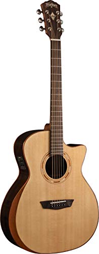 Washburn Comfort 20 Series 6 String Acoustic-Electric Guitar, Right, Natural (WCG20SCE-O)