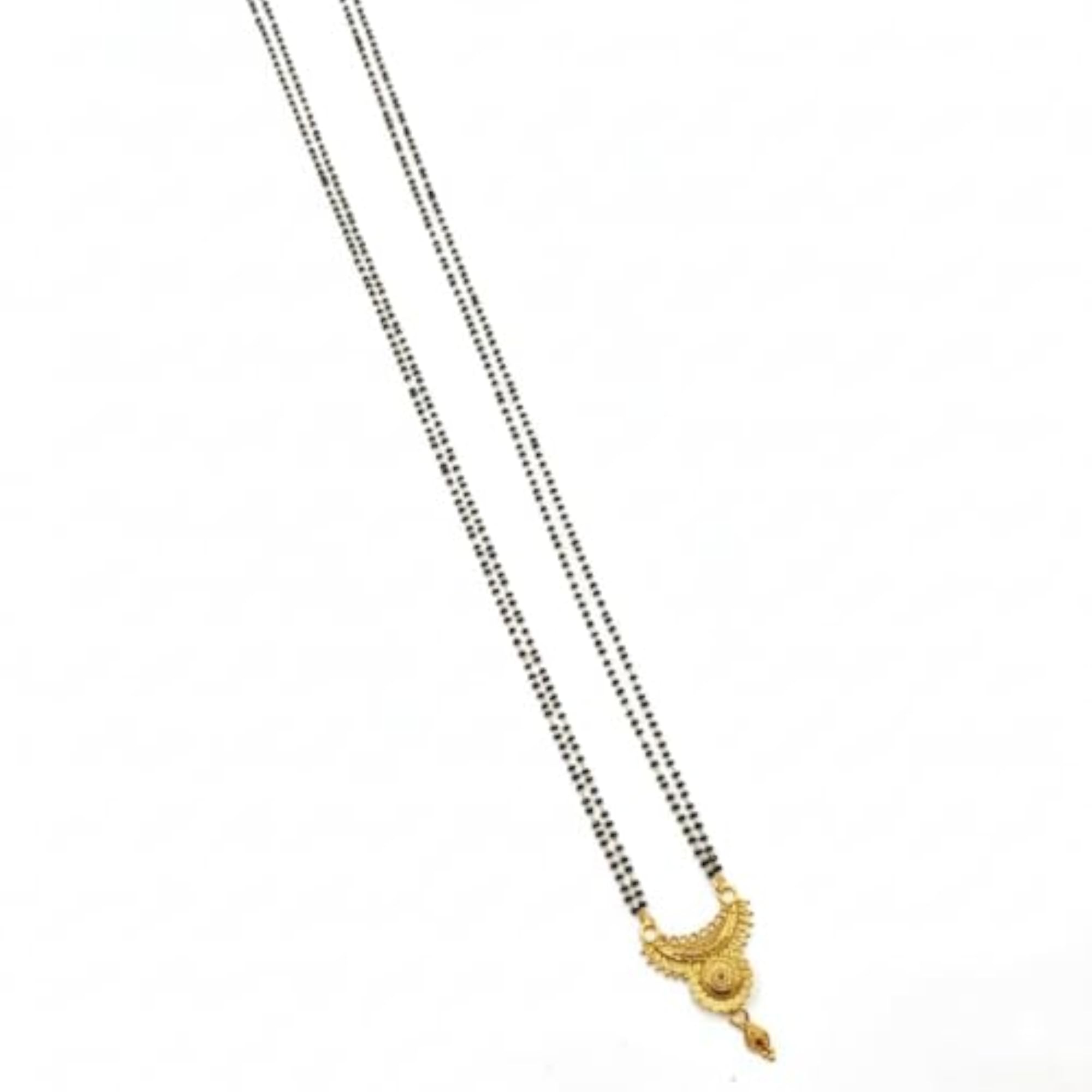 Gold Plated Extra Long Black Bead Maharashtrian Mangalsutra