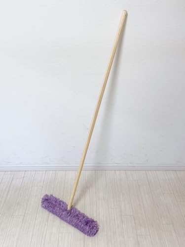 省スペースモップ むろの屋 掃除道具 モノトーン おしゃれ 木製ハンドル ナチュラルインテリア コーディネート 北欧 掃除 フローリング 床 フロア パープル