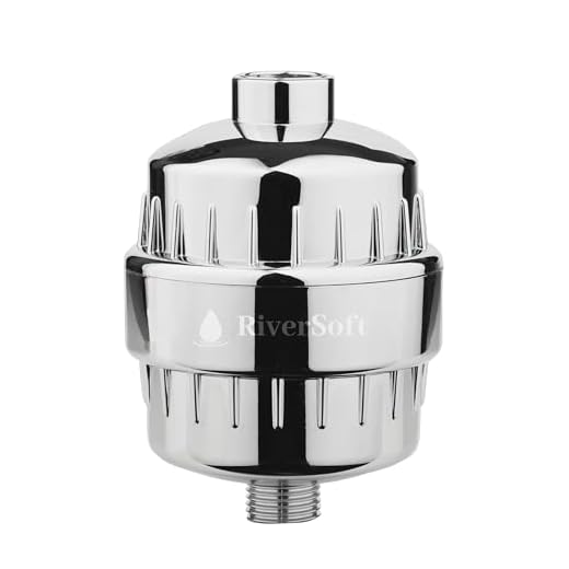 RIVERSOFT SF-15 PRO shower and tap filter for hard water with 15 stage | Water Softener for Bathroom | Hard Water Filter (Chrome, Pack of 1)