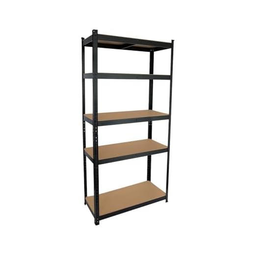 THINIA HOME - Estantería Modular Almacenaje, Acero y MDF Antihumedad, Hogar, Trastero, Garajes y Talleres, 5 Baldas Ajustables, Carga Máxima 875Kg, 90x40x180cm (Largo x Ancho x Alto)