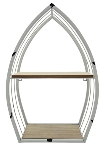Meinposten Bootsregal Weiß Wandregal Maritim Metall MDF-Holz 48x32x12 cm...