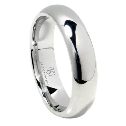 Titanium Kay Cobalt XF Chrome 6MM High Polish Plain Dome Wedding Band Ring Sz 12.5 SN#744