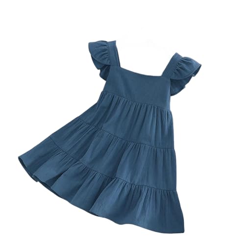 Girl Summer Casual Dresses Sweet Cake Dress Ink and Wash Painting Sleeveless Clothes