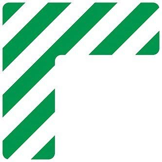 5S Location Marking Corner- (Various Sizes Available) Durable L Shaped Floor Marker by Graphical Warehouse- Vibrant Colors, Rounded Corners (6x6x2" (15 Pack), Green/White)