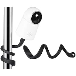 Soporte Para Camara 360 Grados Pack de 2 soportes flexibles para cámara de vigilancia de bebé, soporte para cámara de bebé para cama, soporte de cámara de 360 grados, negro