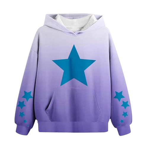 Oversized Hoodies Girls Star Printed Cute Sweatshirts with Pockets Long Sleeve Pullovers Fashion Fall Tween Clothes4