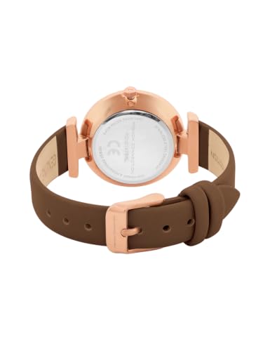 Image of French Connection | Brown Mother of Pearl dial | Brown Leather Strap | Quartz Watch for Women - FCN0147BRL