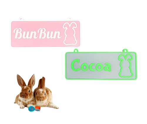 Personalized Bunny Name Sign Custom Pet Tag Kennel Plate Crate Name Marker Rabbit House Label Decorative Animal Sign Gift Idea for Bunny Lover