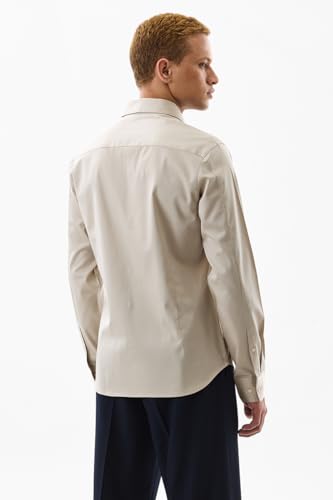 Image of SNITCH Men Formal Shirt | Slim Fit Full Sleeve Classic Collar Solid Pattern | Premium Cotton Blend & Breathable Fabric for Office