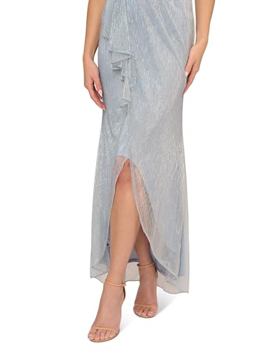 Image of Adrianna Papell Women's Metallic Mesh Cascade Gown