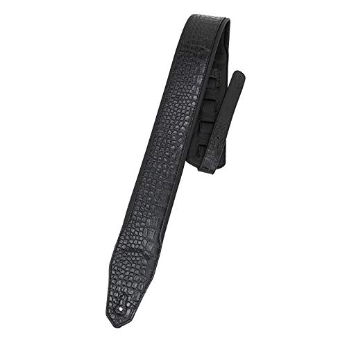 Walker & Williams F-21 Extra Large Noir Gator Sangle avec gant Cuir rembourré dos - Les Beatles, Paul McCartney, John Lennon, RIngo Starr, George Harrison Walker & Williams F-21 Extra Large Noir Gator Sangle avec gant Cuir rembourré dos – Image 3